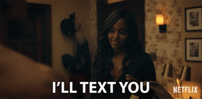 Woman Saying I'll Text You Netflix Ad GIF