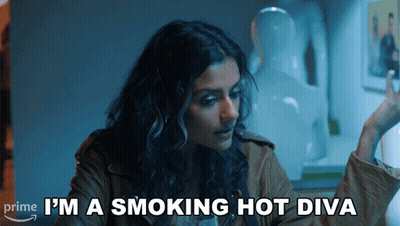 Woman Saying I'm A Smoking Hot Diva GIF