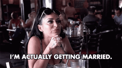 Woman Saying I'm Actually Getting Married GIF