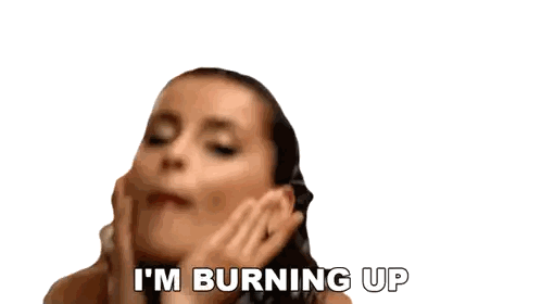 Woman Saying I'm Burning Up Sticker