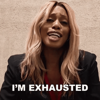 Woman Saying I'm Exhausted GIF