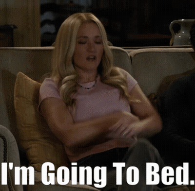 Woman Saying I'm Going to Bed in Living Room