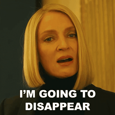 Woman Saying I'm Going To Disappear GIF