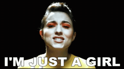 Woman Saying I'm Just A Girl GIF