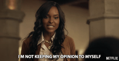 Woman Saying I'm Not Keeping My Opinion To Myself Netflix Ad GIF