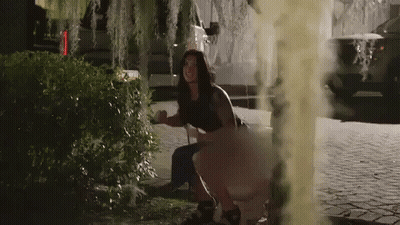 Woman Saying I'm Peeing Here In Front Of Toilet GIF