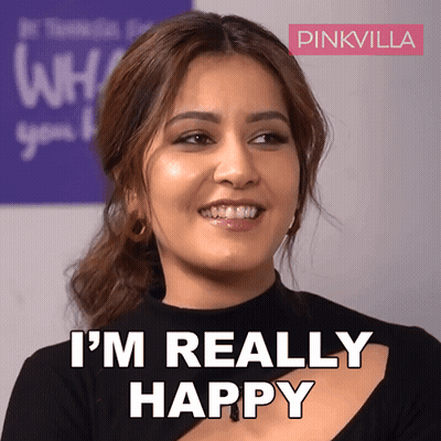 Woman Saying I'm Really Happy In Pinkvilla Ad GIF