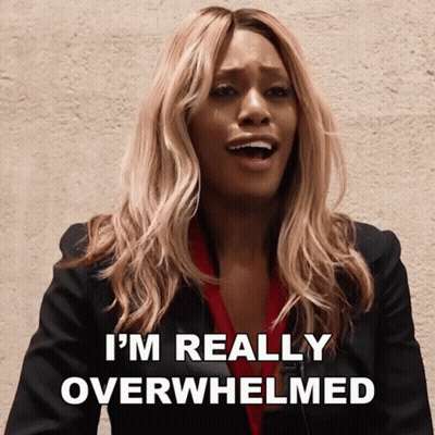 Woman Saying I'm Really Overwhelmed With Mouth Wide Open GIF
