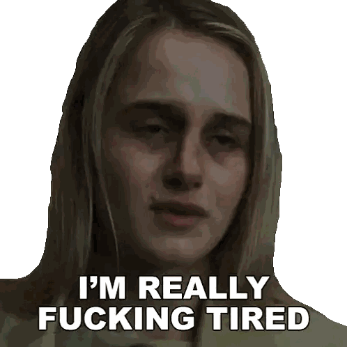 Woman Saying I'm Really Tired Sticker