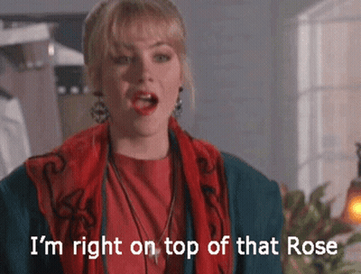 Woman Saying I'm Right On Top Of That Rose With Red Scarf GIF
