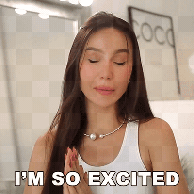 Woman Saying I'm So Excited White Tank Top GIF