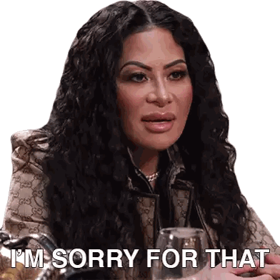 Woman Saying I'm Sorry For That Sticker