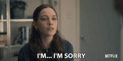 Woman Saying I'm Sorry In Netflix Ad GIF