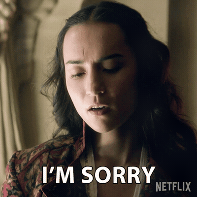 Woman Saying I'm Sorry In Netflix Advertisement GIF