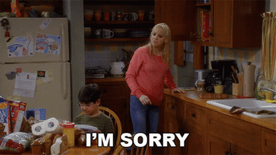 Woman Saying I'm Sorry To Boy At Table GIF