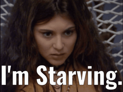 Woman Saying I'm Starving GIF