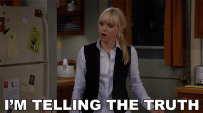 Woman Saying I'm Telling The Truth In Front Of Fridge GIF