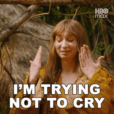 Woman Saying I'm Trying Not To Cry HBO Max Ad GIF