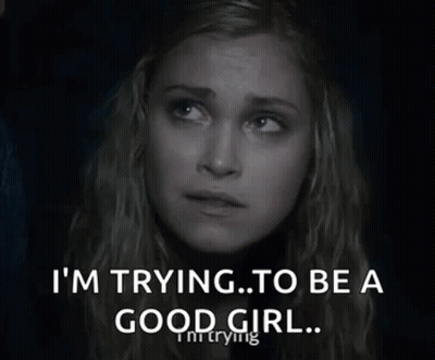 Woman Saying I'm Trying To Be A Good Girl GIF