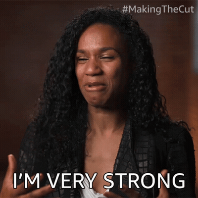 Woman Saying I'm Very Strong Making A Face GIF