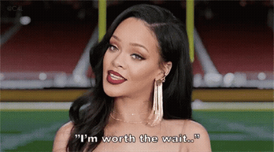 Woman Saying I'm Worth The Wait On Football Field GIF