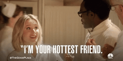Woman Saying I'm Your Hottest Friend to Man