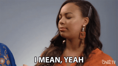 Woman Saying I Mean Yeah Brattv Logo GIF