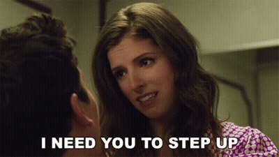 Woman Saying I Need You To Step Up To Man GIF