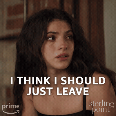Woman Saying I Think I Should Just Leave GIF