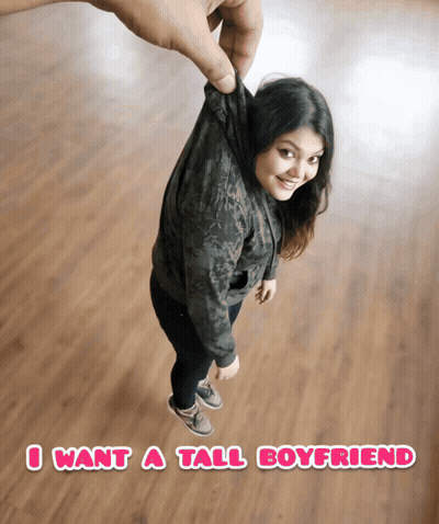 Woman Saying I Want A Tall Boyfriend GIF