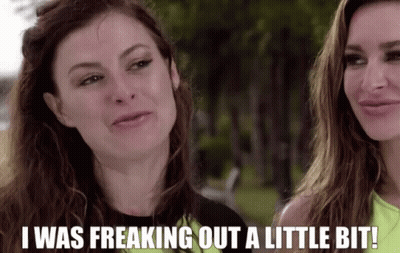 Woman Saying I Was Freaking Out To Another Woman GIF
