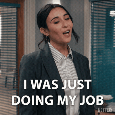 Woman Saying I Was Just Doing My Job GIF