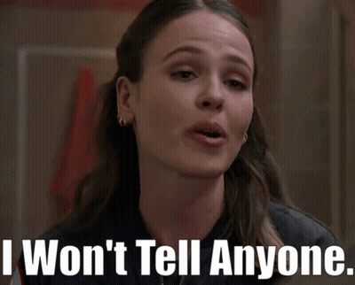 Woman Saying I Won't Tell Anyone GIF