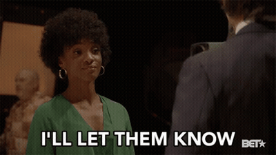 Woman Saying Ill Let Them Know GIF