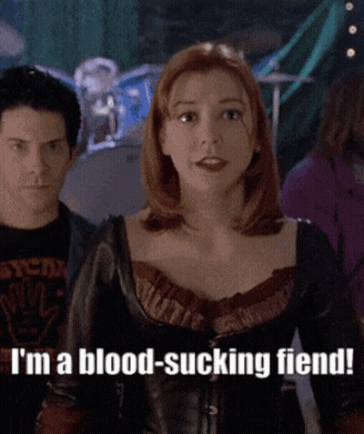 Woman Saying Im A Blood Sucking Fiend GIF