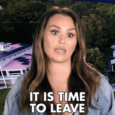 Woman Saying It Is Time To Leave GIF
