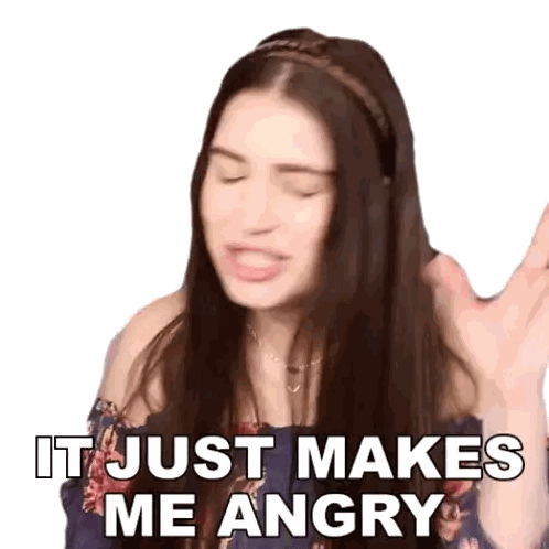 Woman Saying It Just Makes Me Angry Sticker