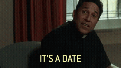 Woman Saying It's A Date Beside Man In Suit GIF