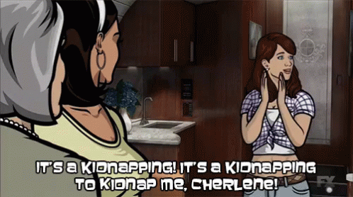 Woman Saying It's A Kidnapping GIF