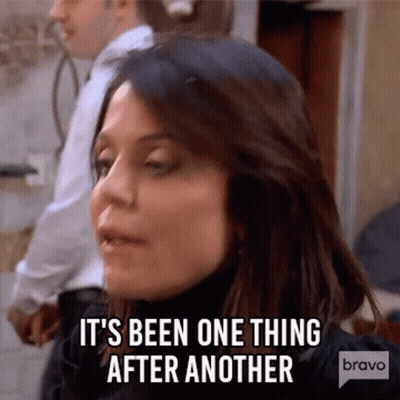 Woman Saying It's Been One Thing After Another GIF