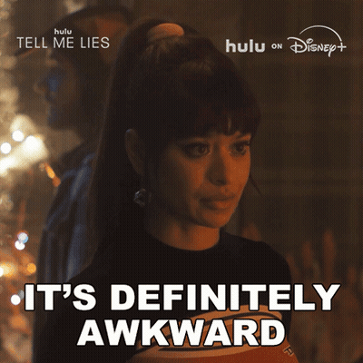 Woman Saying It's Definitely Awkward On Disney Poster GIF
