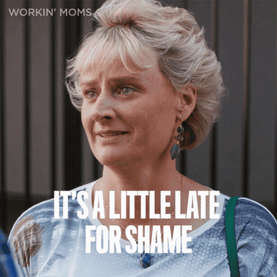 Woman Saying It's Late For Shame GIF