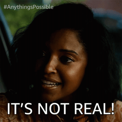 Woman Saying It's Not Real GIF