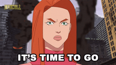 Woman Saying It's Time To Go GIF