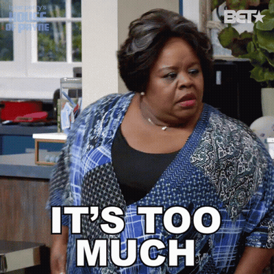 Woman Saying It's Too Much GIF