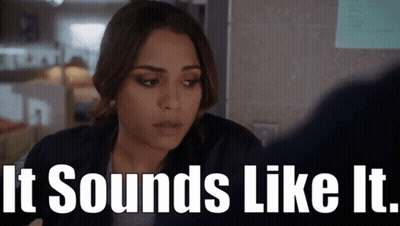 Woman Saying It Sounds Like It While Looking Down GIF