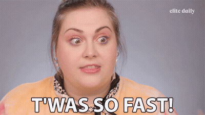 Woman Saying It Was So Fast GIF