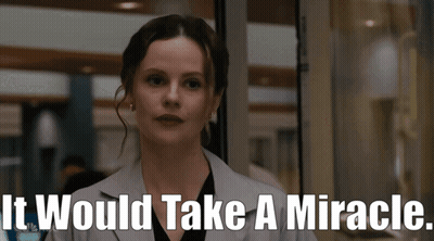 Woman Saying It Would Take A Miracle GIF