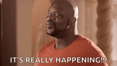 Woman Saying Its Happening Hands Up GIF