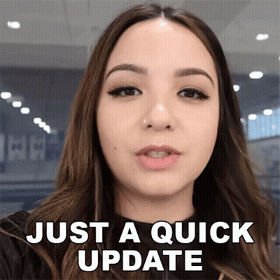 Woman Saying Just A Quick Update GIF